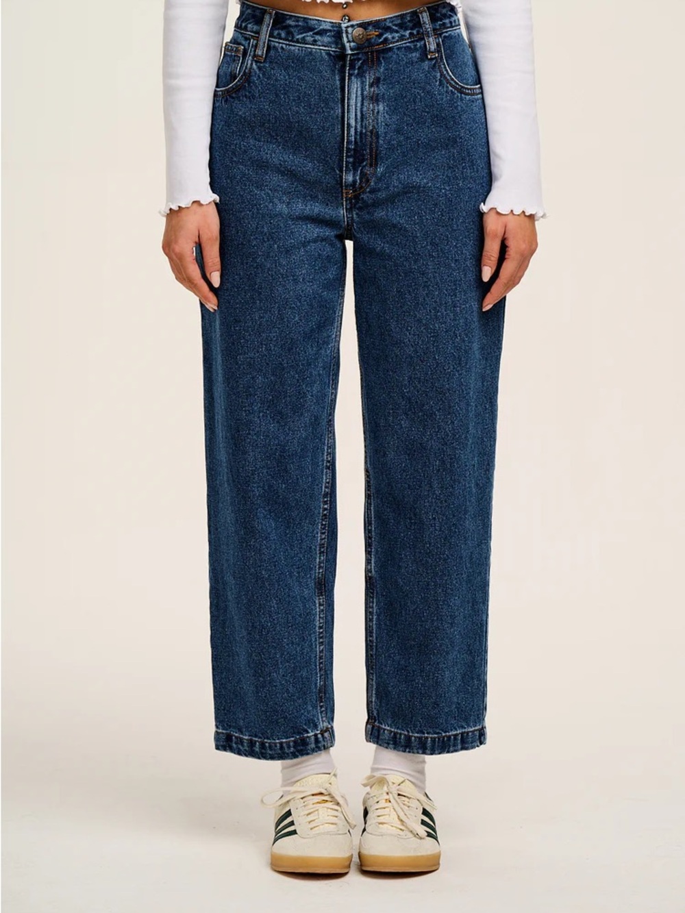 LUCY & YAK Drew Jeans in mid-wash blue